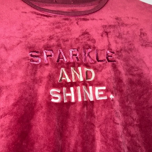Kate Spade “Sparkle and Shine” Velour Burgundy Pajama Set